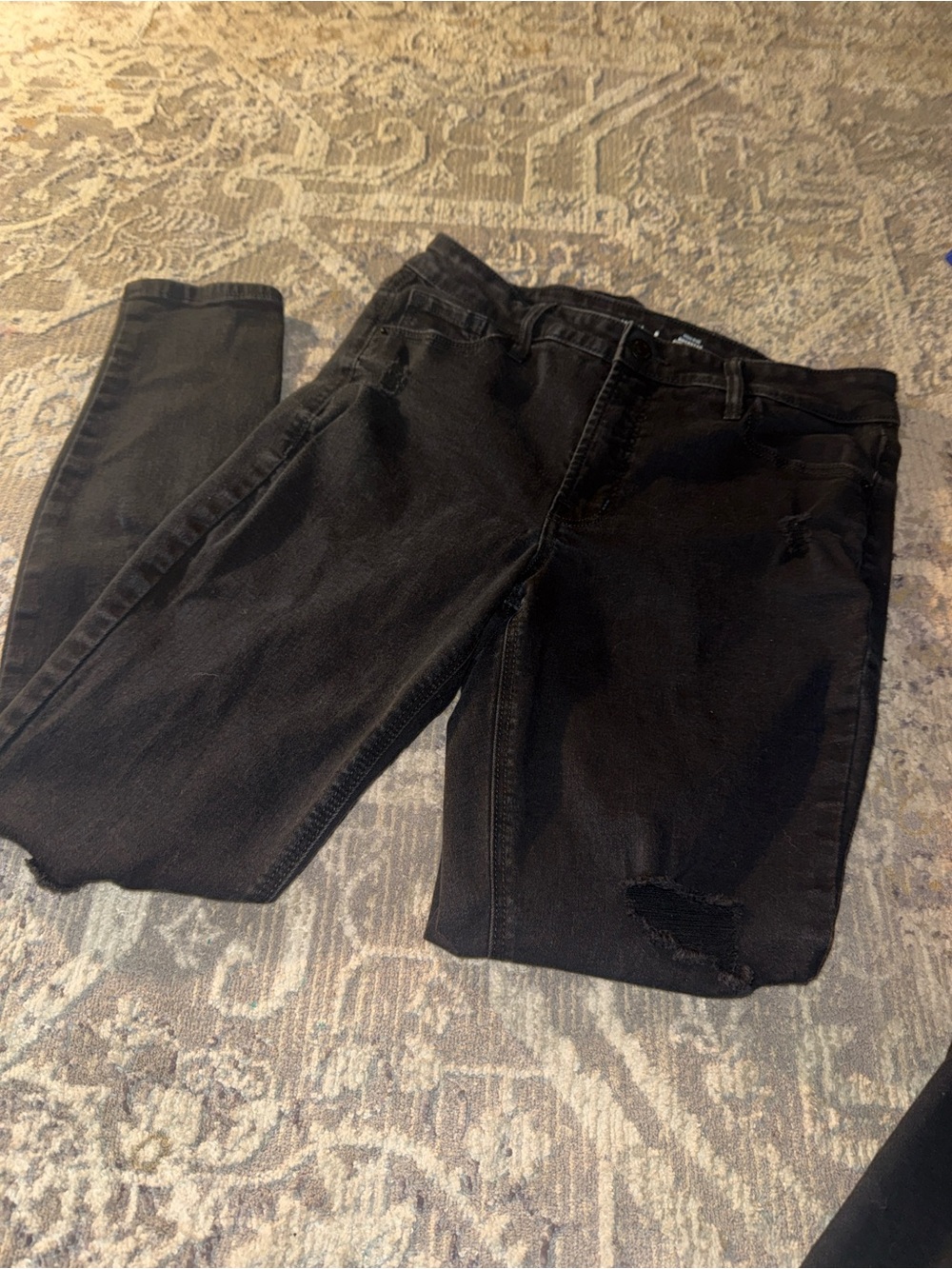 Old Navy Black Skinny Jeans with Distressed Knees
